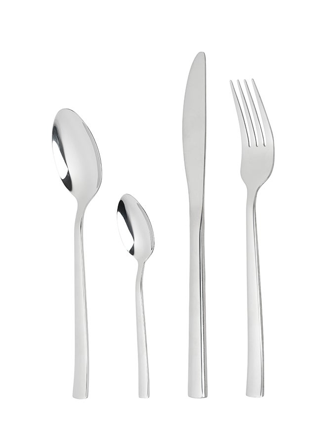 أولييرو طقم أدوات طعام متين وأنيق مكوّن من 24 قطعة لراحة استخدام ومائدة أنيقة – فضي - Image 5